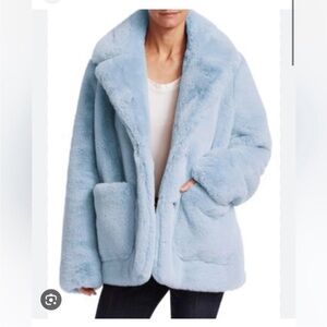 Cinq a Sept Baby Blue Fur Jacket